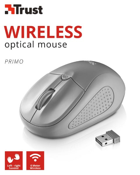 Trust Wireless Mouse Primo - Grey (sensor Optico De 1.000 - 1.600 Ppp Reales) (Ratón) Trust