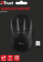 Trust Wireless Mouse Primo - Matte Black (sensor Optico De 1.000 - 1.600 Ppp Reales) (Ratón) Trust