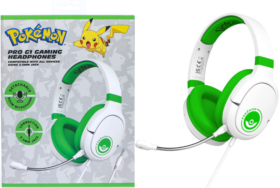 Otl Pro G1 Gaming Headphones Pokemon Pokeball White / Green (blanco/verde)(switch/tablet/movil/pc) (Auriculares) Otl