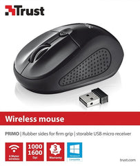 Trust Wireless Optical Mouse Primo - Black (sensor Optico De 1.000 - 1.600 Ppp Reales) (Ratón) Trust