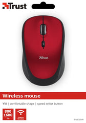 Trust Wireless Mouse Yvi - Granate (sensor Optico De 800 - 1.600 Ppp Reales) (Ratón) Trust