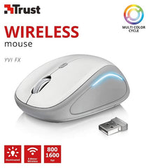 Trust Wireless Mouse Yvi Fx - White (sensor Optico De 800 - 1.600 Ppp Reales) (Ratón) Trust