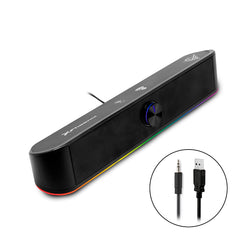 Phoenix ohmios barra sonido rgb 6w rms bt - bluetooth - usb - aux - botones tactiles