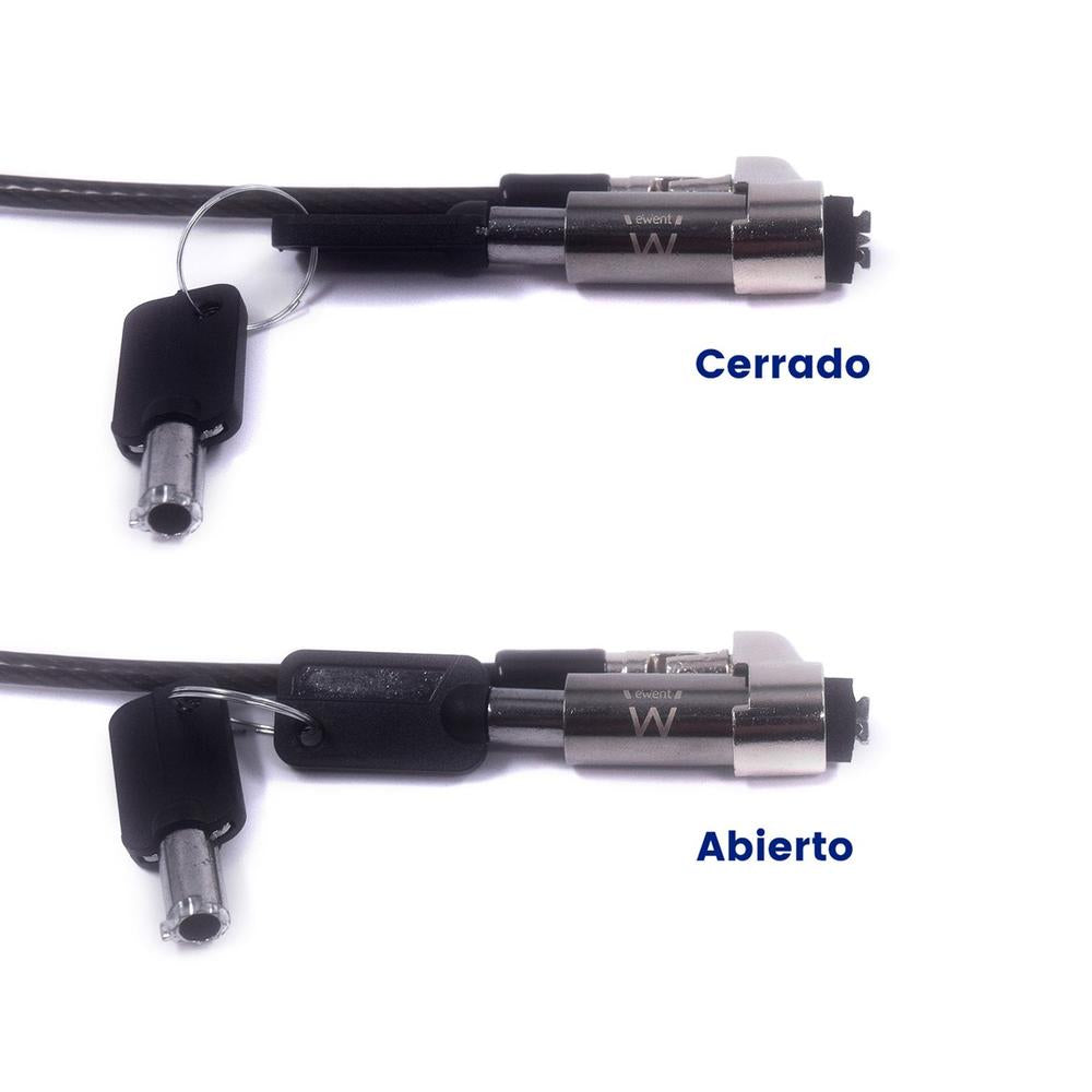 Cable de seguridad ewent para portatil - llave 1.8m