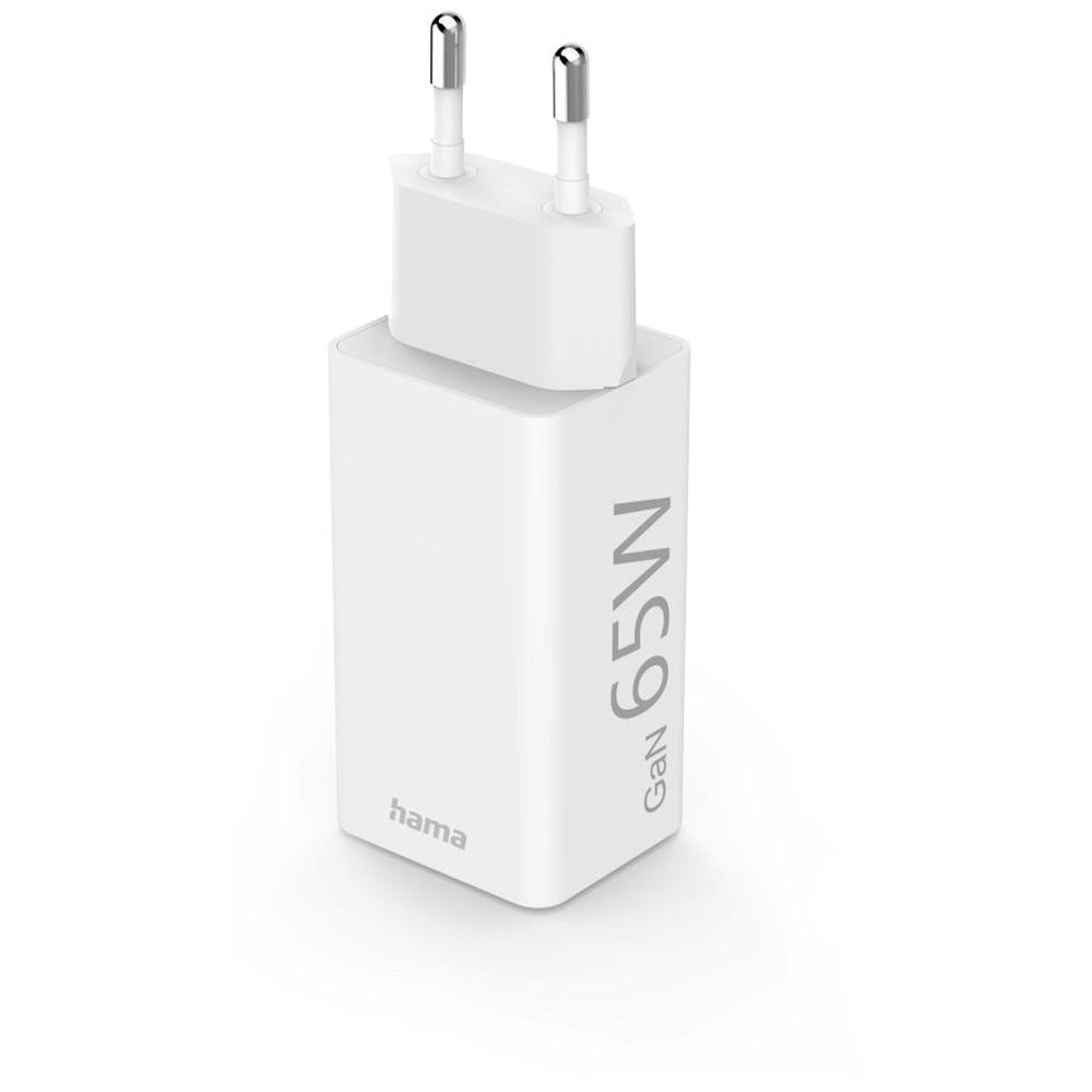 Cargador pared hama gan 65w 1 x usb tipo c 1 x usb tipo a blanco carga rapida