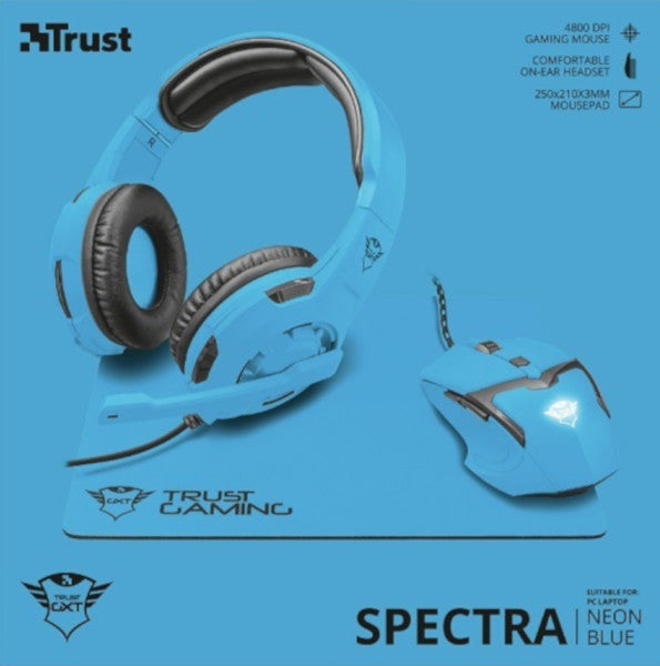 Trust Spectra Gaming Bundle Neon Blue Gxt790-sb (auricular/raton/alfombrilla) (PC) Lamee Software