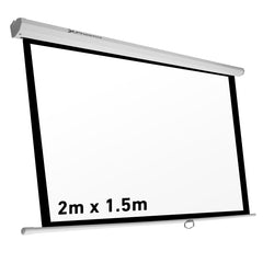 Pantalla manual videoproyector pared y techo phoenix 100 ratio 4:3 - 16:9 2m x 1.5m posicion ajustable - carcasa blanca - tela super resistente