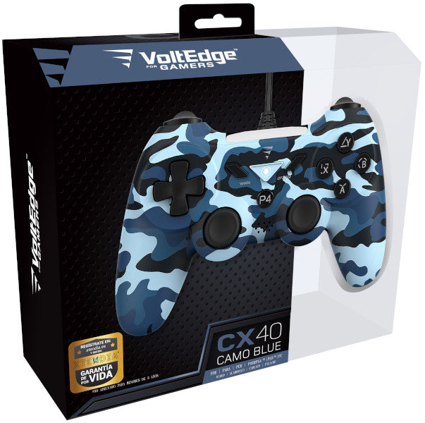 Voltedge Wired Controller Cx40 Camo Blue (ps3/pc) (PS4 Mando) Plaion