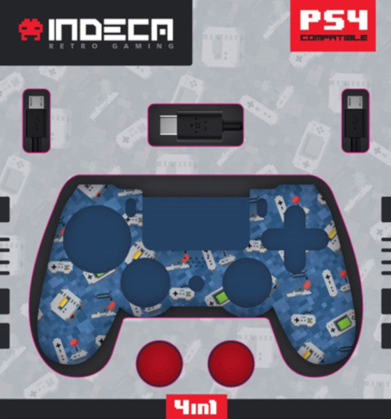 Indeca Kit Controller Retro 2019 4 En 1 (PS4 Mando) Indeca