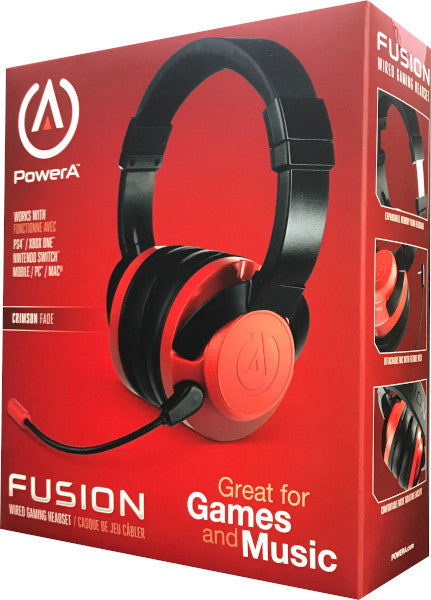 Power A Fusion Wired Gaming Headset Crimson Fade (ps4/xbone/switch/pc/mac) (PS4 Cascos) Power A