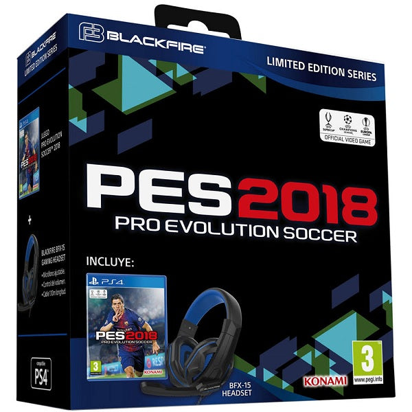 Blackfire Headset Bfx-15 + Pes 2018 Limited Edition (PS4 Cascos) Blackfire