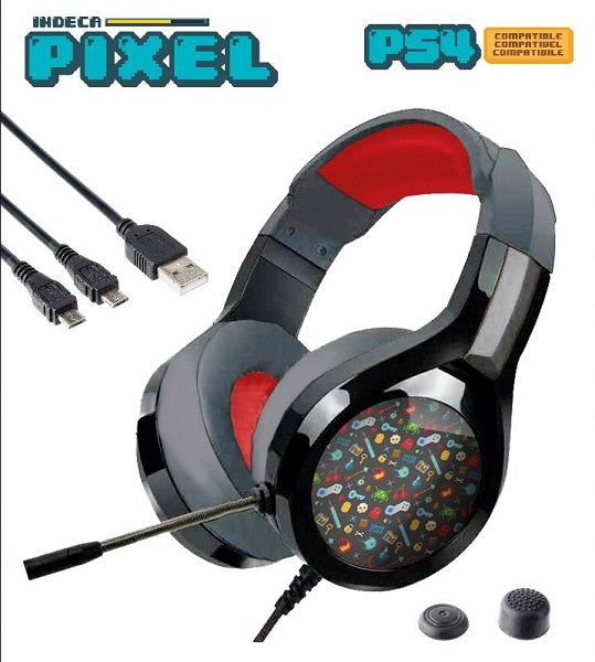 Indeca Starter Pack Pixel (headset/usb Dual/2 Grips) (PS4 Pack) Indeca