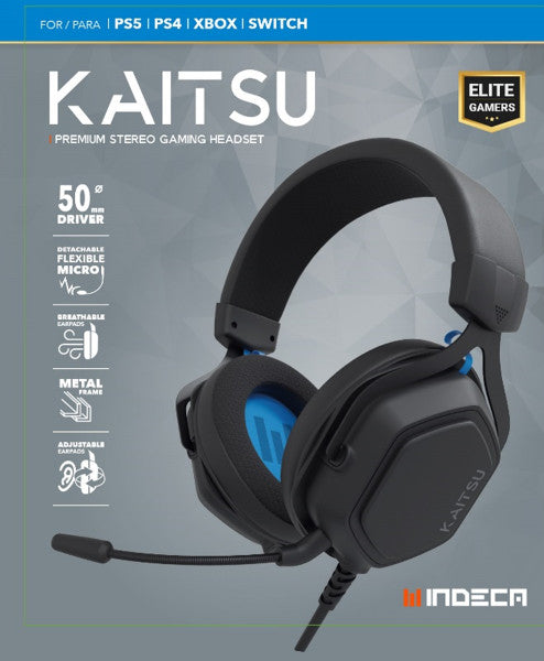 Indeca Premium Stereo Gaming Headset Kaitsu Black (negro) (ps4/xbox/switch) (PS5 Cascos) Indeca