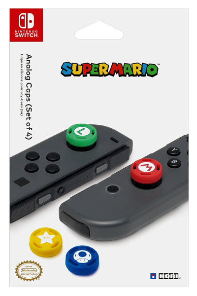 Hori Analog Caps Capuchones Super Mario (set Of 4) Oficial (Switch Grips) Hori