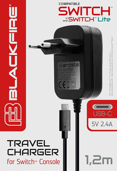 Blackfire Travel Charger Fuente De Alimentacion (2 Metros)(oled) (Switch Cargador) Blackfire