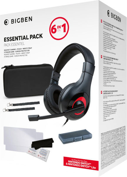 Bigben Essential Pack 6 In 1 (funda/2 Protec Pantalla/headset/caja Juegos/2 Correas) (lite/oled) (Switch Pack) Nacon