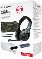 Bigben Essential Pack 6 In 1 Camo (funda/2 Protec Pantalla/headset/caja Juegos/2 Correas)(lite/oled) (Switch Pack) Nacon