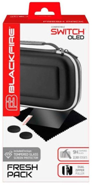 Blackfire Fresh Pack Oled (carrying Case/cristal Templado/gamuza/2 Thumb) (Switch Pack) Blackfire