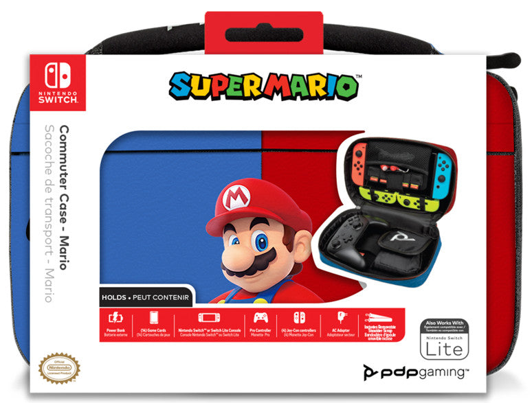 Pdp Commuter Case Super Mario (mario Azul Y Rojo) (lite) (Switch Funda) Pdp