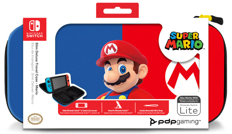 Pdp Slim Deluxe Travel Case Super Mario (azul/rojo) (lite) (Switch Funda) Pdp