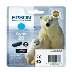 Cartucho tinta epson t261240 cyan 26 xp - 600 - 605 - 700 - 800 - oso polar