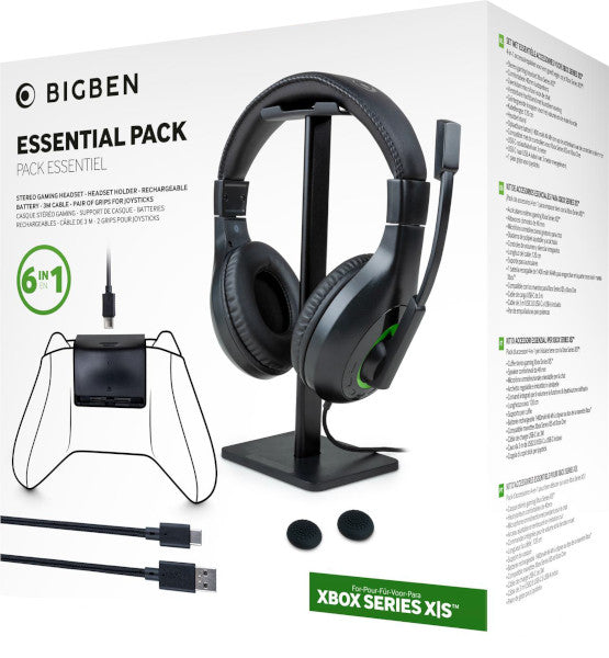 Bigben Essential Pack 5 In 1 (headset/stand Headset Bateria Recargable/cable Usb 3m/grips) (Xbox Series X Pack) Nacon