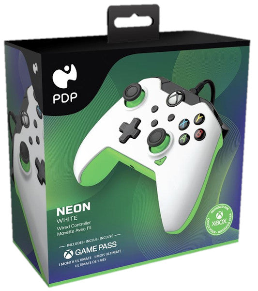 Pdp Wired Controller Neon White + Game Pass 1 Mes (xbone/pc) (Xbox Series X Mando) Pdp