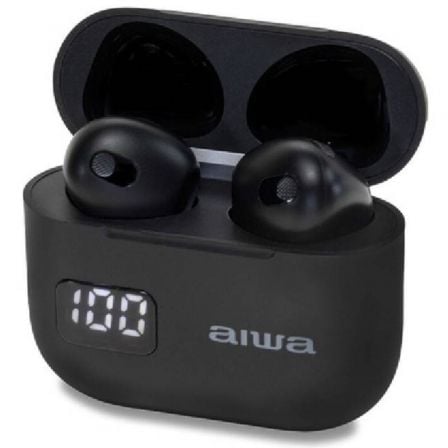 Auriculares Bluetooth Aiwa EBTW-100BK con estuche de carga/ Autonomía 3h/ Negros