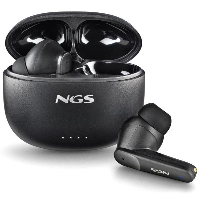 Auriculares Bluetooth NGS rtica Hush con estuche de carga/ Autonomía 4h/ Negros