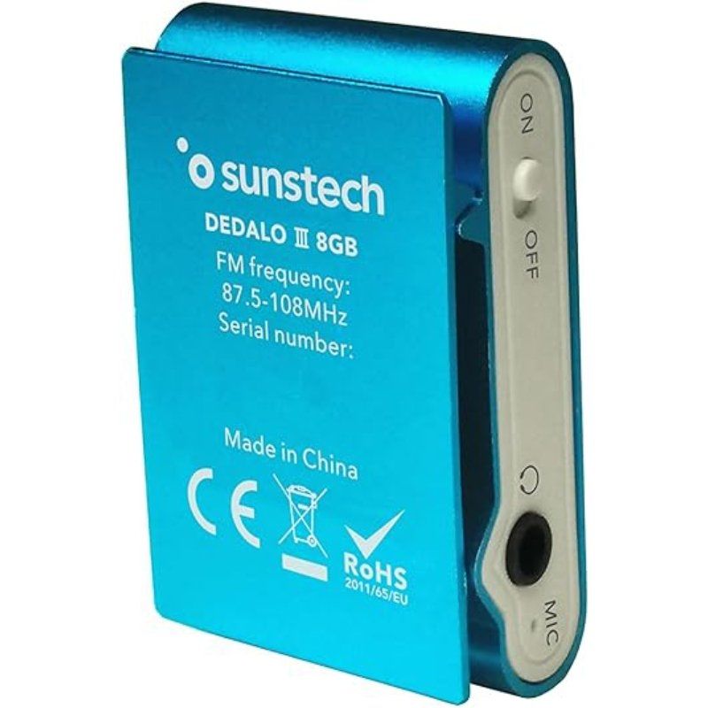 Reproductor MP3 Sunstech Dedalo III/ 8GB/ Radio FM/ Azul