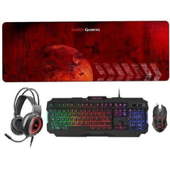 Pack Gaming Mars Gaming MCPRGB2/ Teclado RGB + Ratón ptico + Alfombrilla XXL + Auriculares