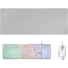 Pack Gaming Mars Gaming MCPX/ Teclado H-MECH + Ratón ptico + Alfombrilla/ Blanco