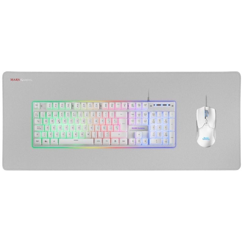 Pack Gaming Mars Gaming MCPX/ Teclado H-MECH + Ratón ptico + Alfombrilla/ Blanco