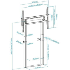 Soporte de Pared Fijo/ Suelo TooQ HIPERIN FS2280M-B para TV de 55-100"/ hasta 120kg