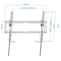 Soporte de Pared Fijo/ Inclinable TooQ LP1081T-B para TV de 37-80"/ hasta 45kg