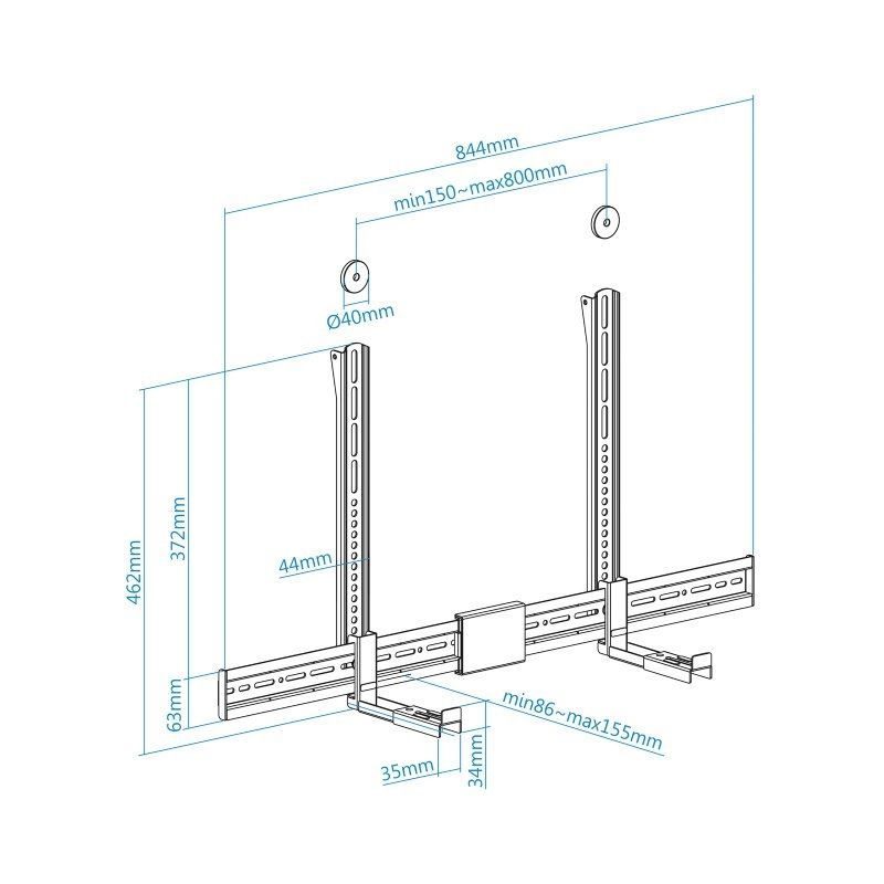 Soporte Universal Multi-Instalación TooQ TQSBM-01 para Barra de Sonido/ Hasta 15kg