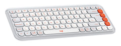 Logitech POP ICON KEYS teclado inalámbrico Bluetooth, escritura cómoda, teclas programables, cambio fácil entre hasta 3 dispositivos, para portátil, tablet, PC Blanco