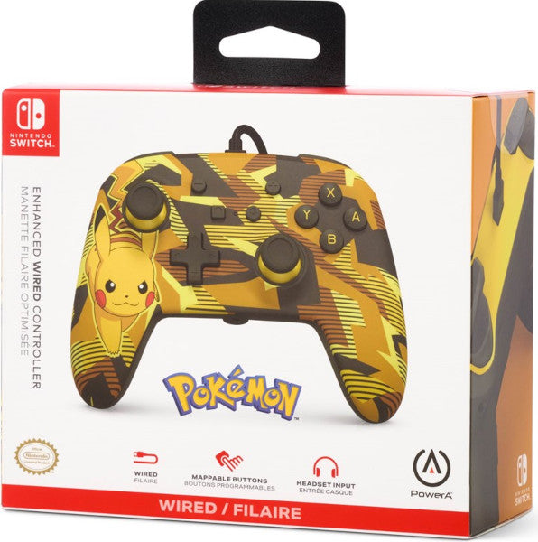 Power A Enhanced Wired Controller Camo Storm Pikachu (Switch Mando) Power A