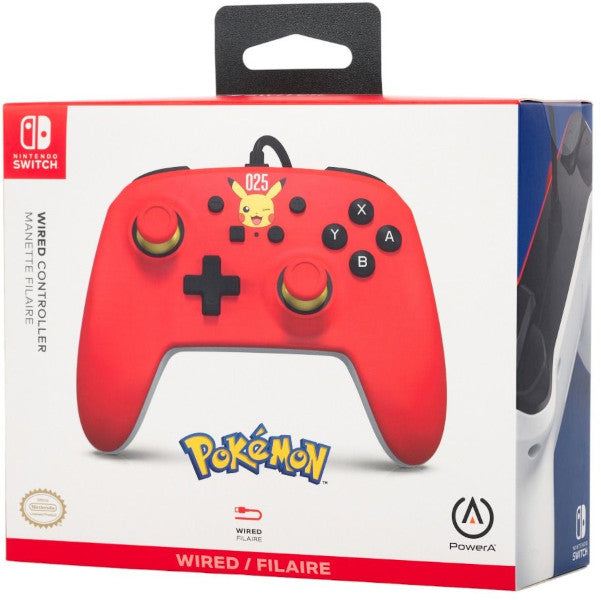 Power A Wired Controller Pikachu Red (rojo) (switch/oled) (Switch Mando) Power A