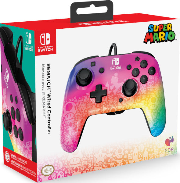 Pdp Rematch Wired Controller Super Mario Star Spectrum (switch/lite/oled) (Switch Mando) Pdp