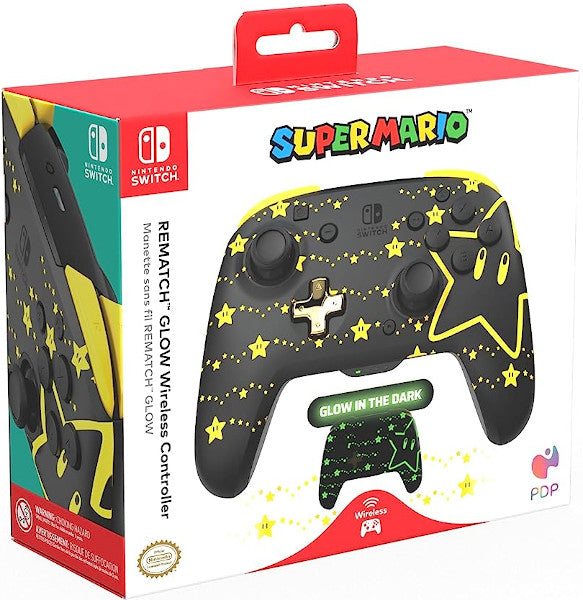 Pdp Rematch Glow Wireless Controller Super Mario Stars (Switch Mando) Pdp