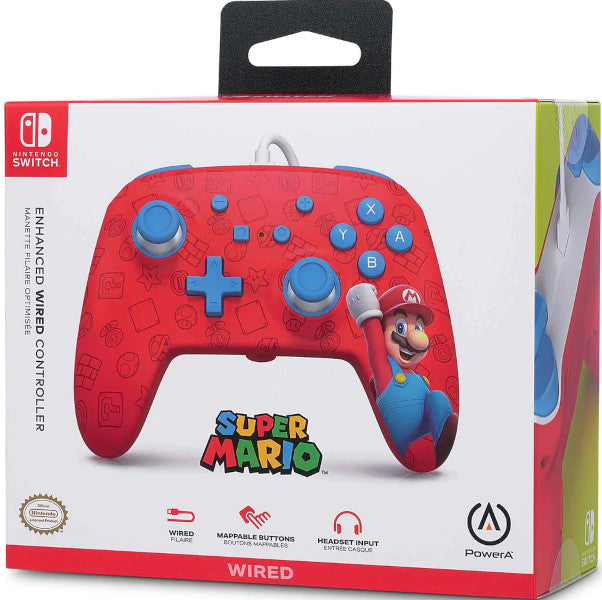 Power A Enhanced Wired Controllerwoo-hoo! Mario (rojo) (Switch Mando) Power A