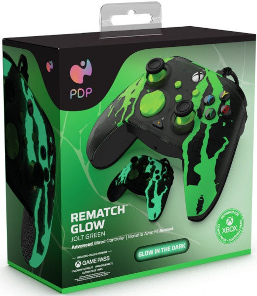 Pdp Wired Controller Rematch Glow Jolt Green (xbone) (glow In The Dark) (Xbox Series X Mando) Pdp