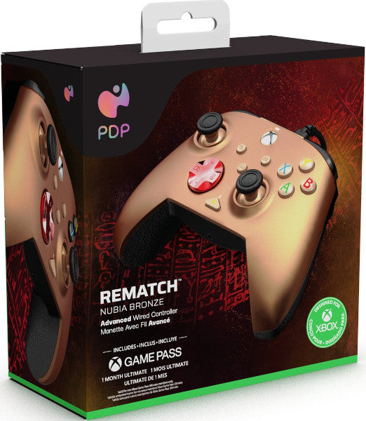 Pdp Wired Controller Rematch Nubia Bronze + Game Pass 1 Mes (xbone) (Xbox Series X Mando) Pdp