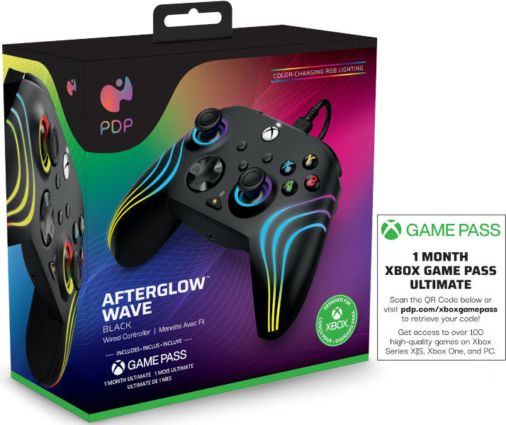 Pdp Afterglow Wave Wired Controller Black (negro) + Game Pass 1 Mes (xbone) (Xbox Series X Mando) Pdp